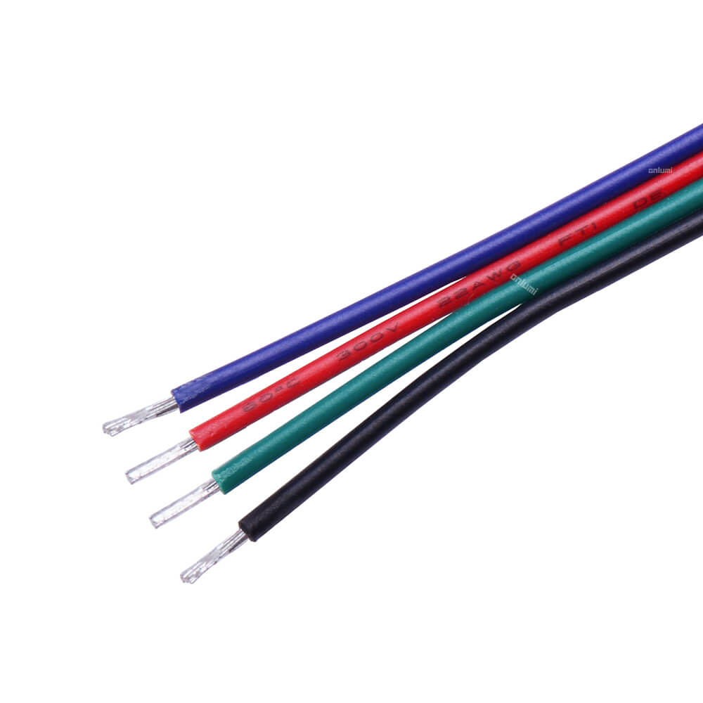 4 Pin Black-Green-Red-Blue Unsheathed Flat Wire | Onlumi Technology